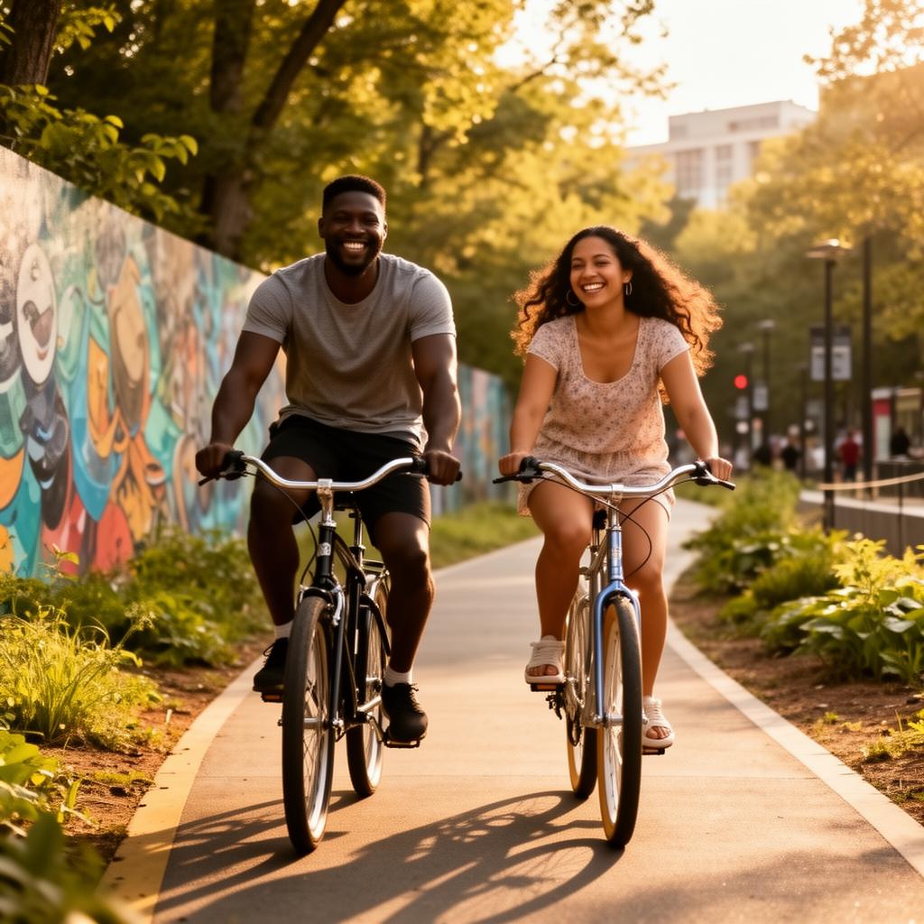 Couple biking on the BeltLine
