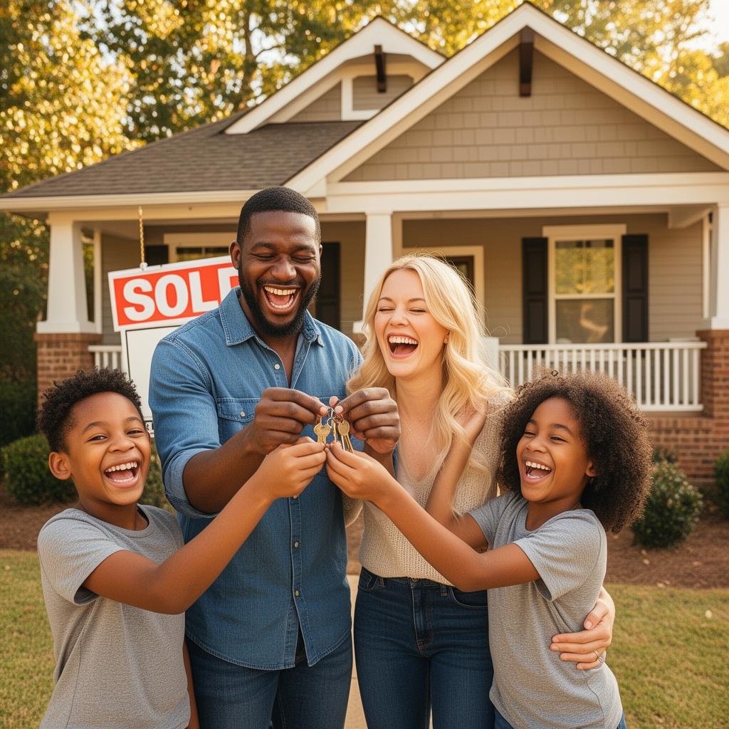 Family receiving keys to their new Westside home