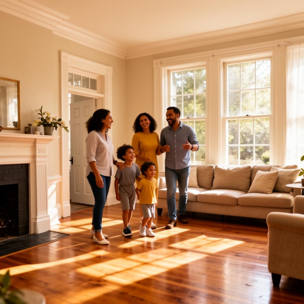 Family touring a renovated Westside home